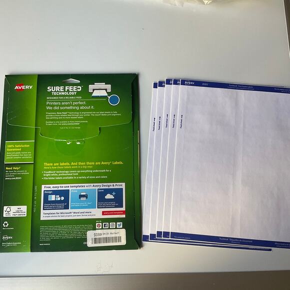 Avery File Folder Labels w TrueBlock Technology, Permanent Adhesive, 2/3" 150 ct - Picture 1 of 4
